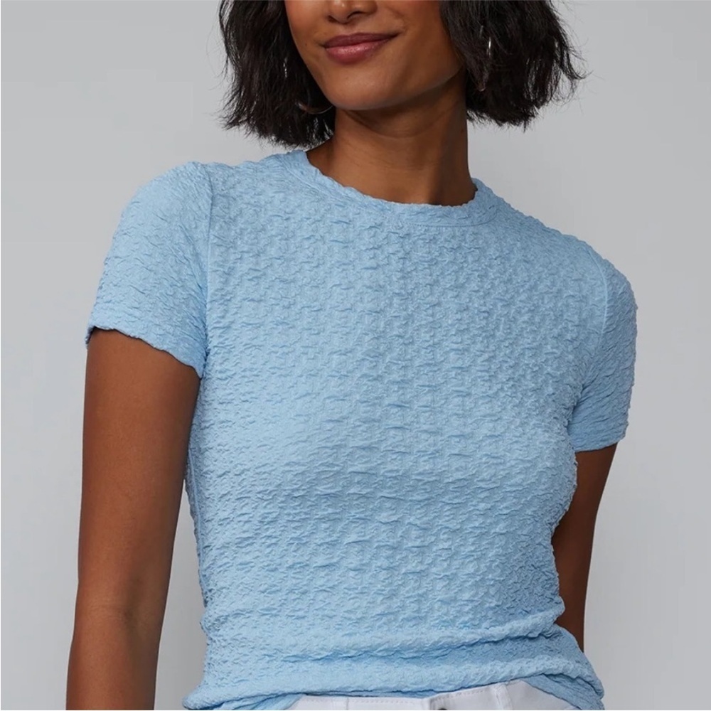 House Of Harlow 1960 Women’s NWT Light Blue Fitted Textured Top Women’s Size S